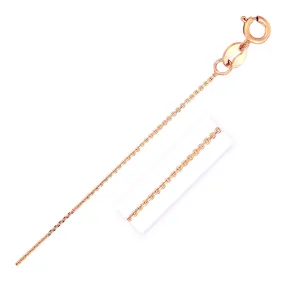 14k Rose Gold 0.7mm Diamond Cut Cable Link Chain - rx46104-20