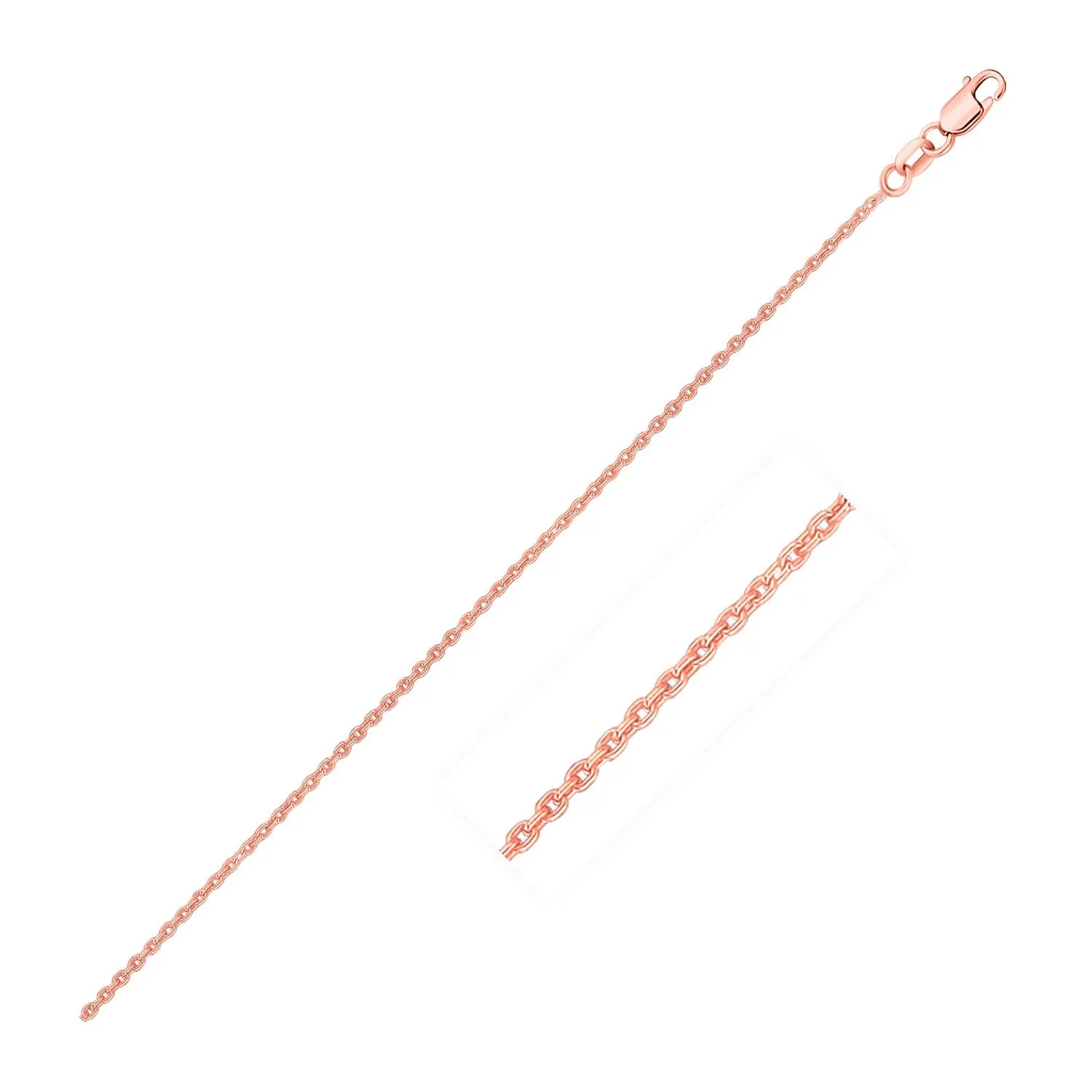 14k Rose Gold 0.7mm Round Cable Link Chain - rx60956-16