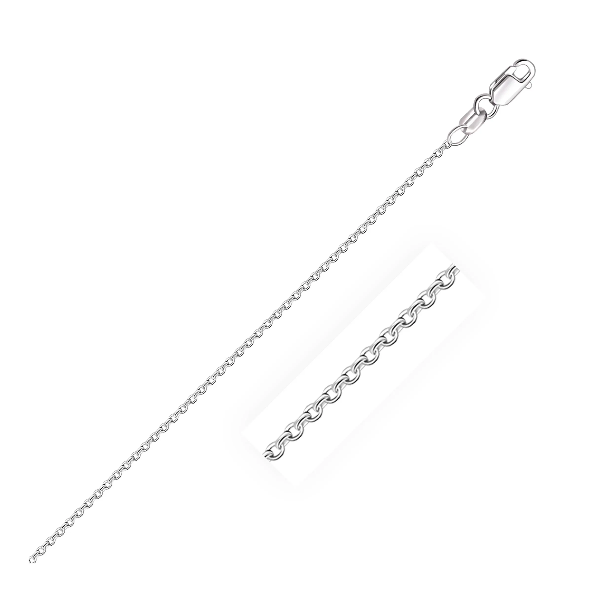 14k White Gold 1.5mm Round Cable Link Chain - rx65667-17