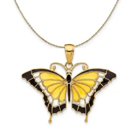 Yellow Clear Acrylic Butterfly Necklace