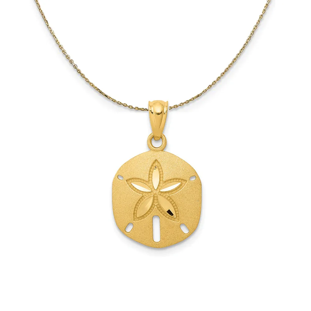 Diamond-Cut Sand Dollar Yellow Gold Neckwear