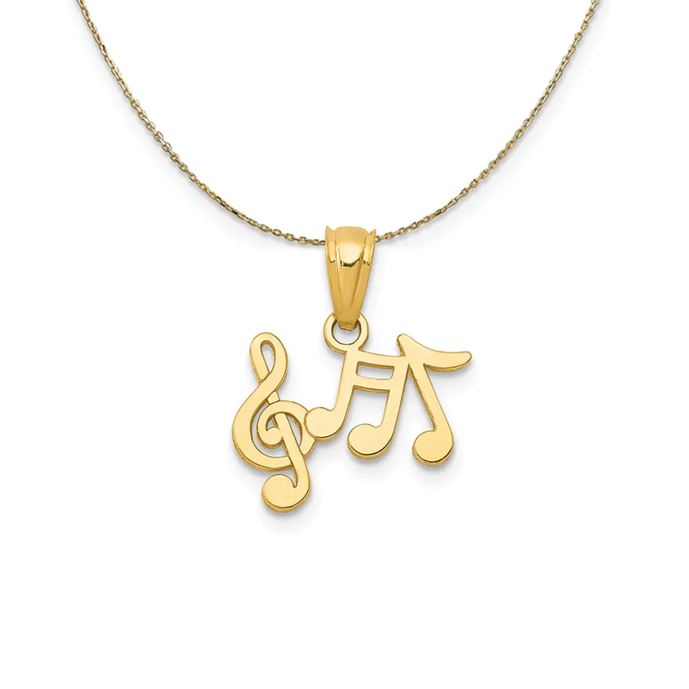 Small Musical Notes Yellow Gold Neckwear