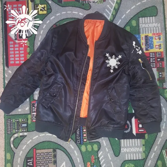 Kids Bomber Jackets with 3 Stars and Sun Design