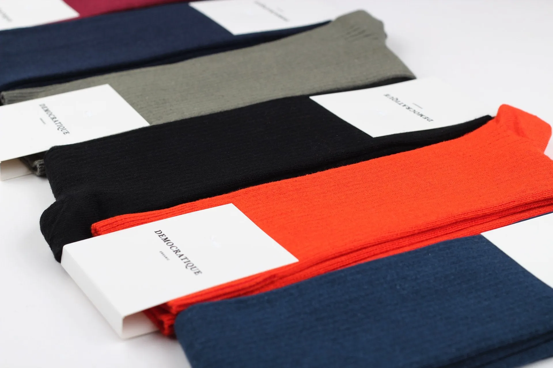 6-pack Fine Ribbed Socks - Okker Orange