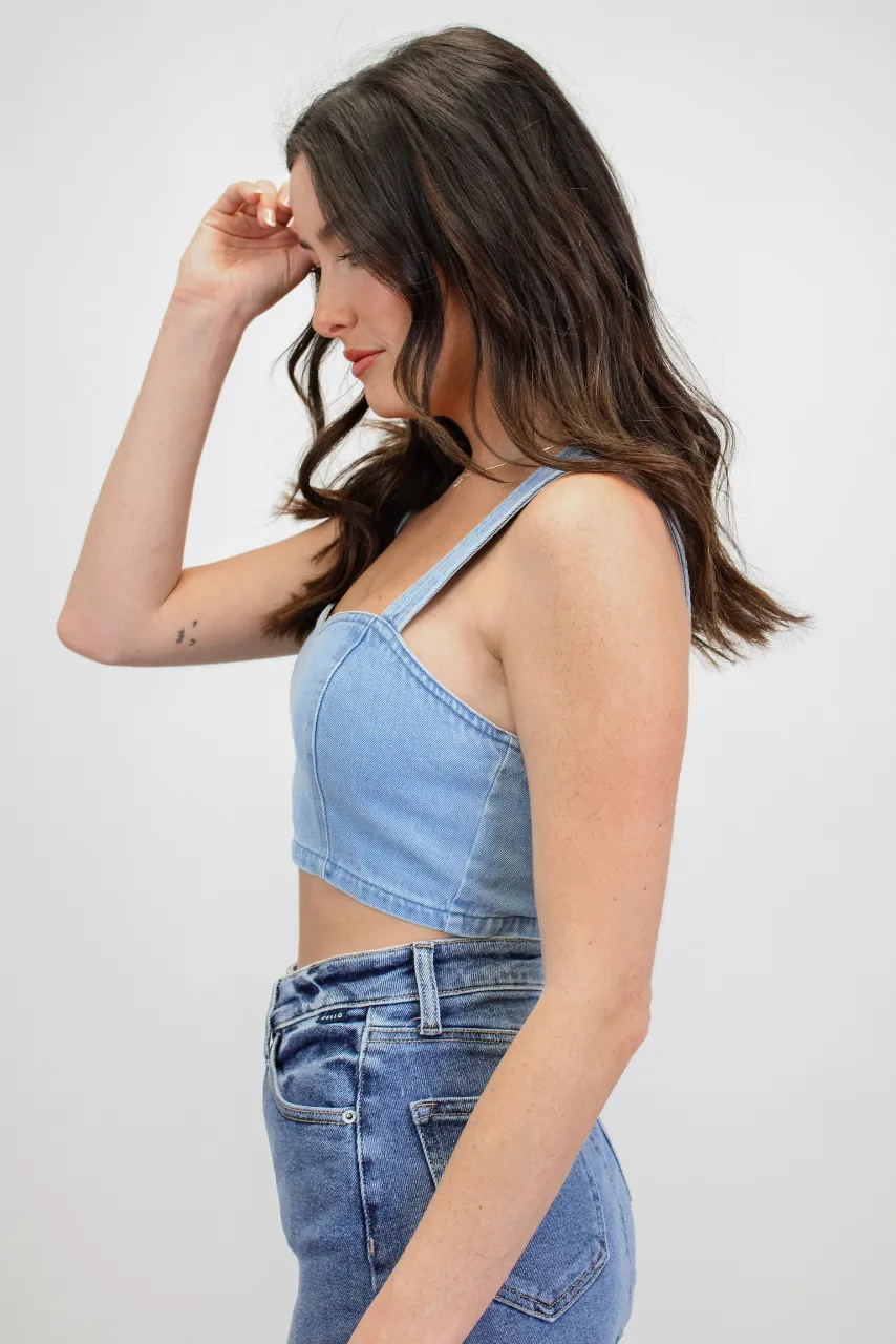 90s Style Denim Crop Top