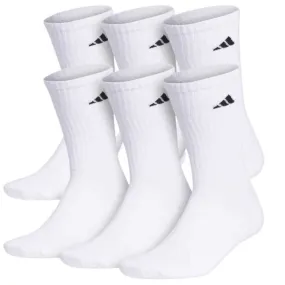 Adidas Athletic Cushioned 6-Pack Crew Socks in White and Black for Men