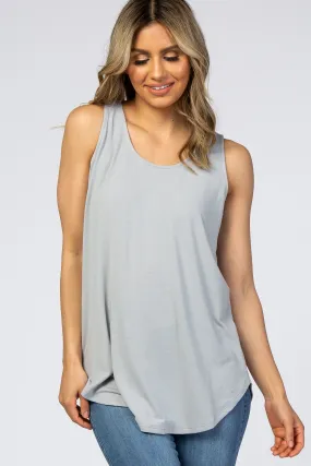 Basic Sleeveless Top in Light Grey