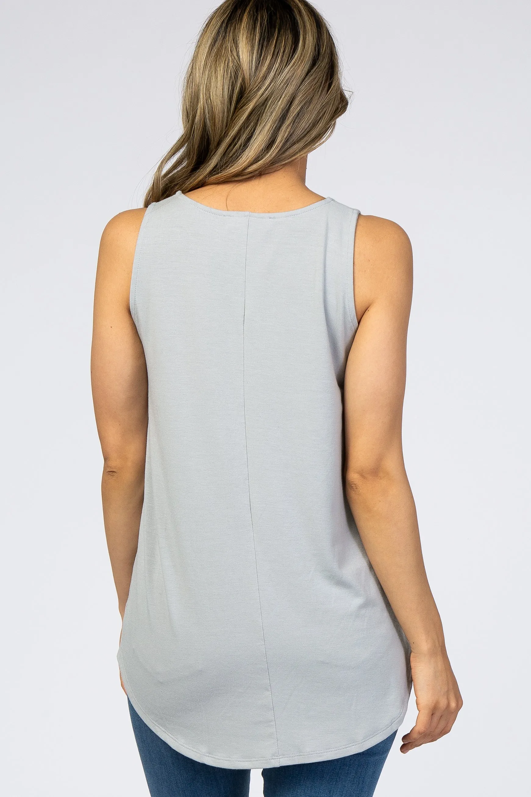 Basic Sleeveless Top in Light Grey