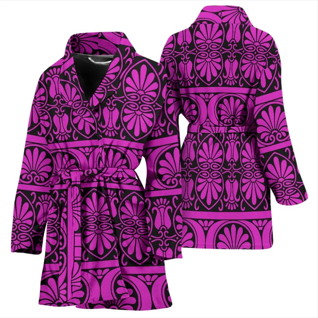 Black Pink Pattern Women's Bathrobe