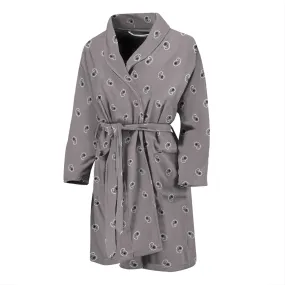 Mens Classic Gray Paisley Bathrobe