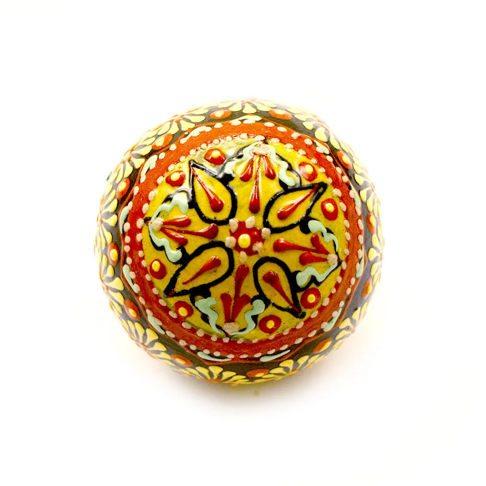 Small Ceramic Ornament in Blue and Yellow