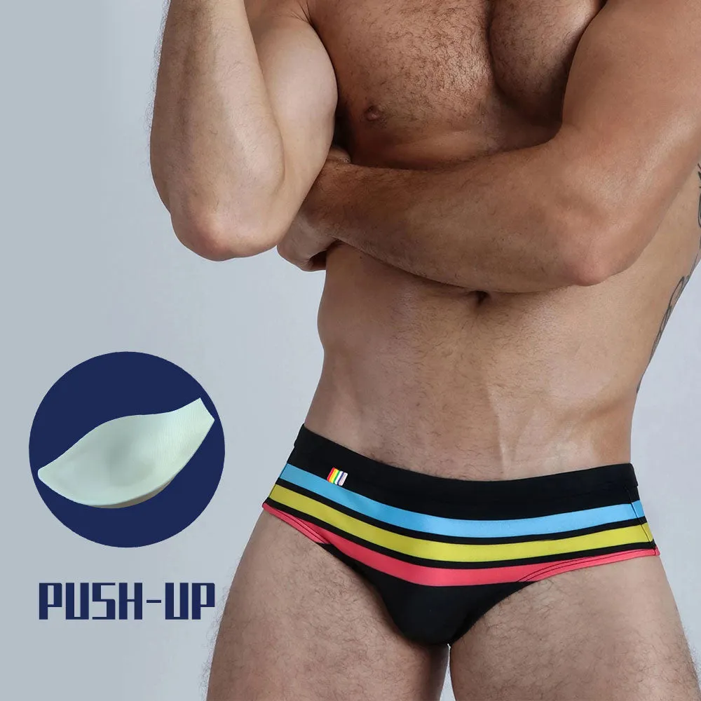 Men's Cartoon Print Padded Surf Briefs