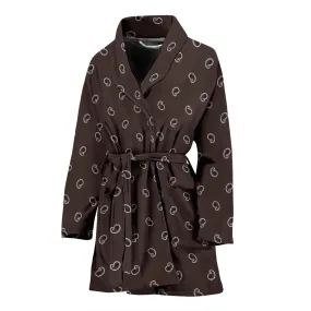 Coffee Brown Women's Bathrobe with Paisley Design