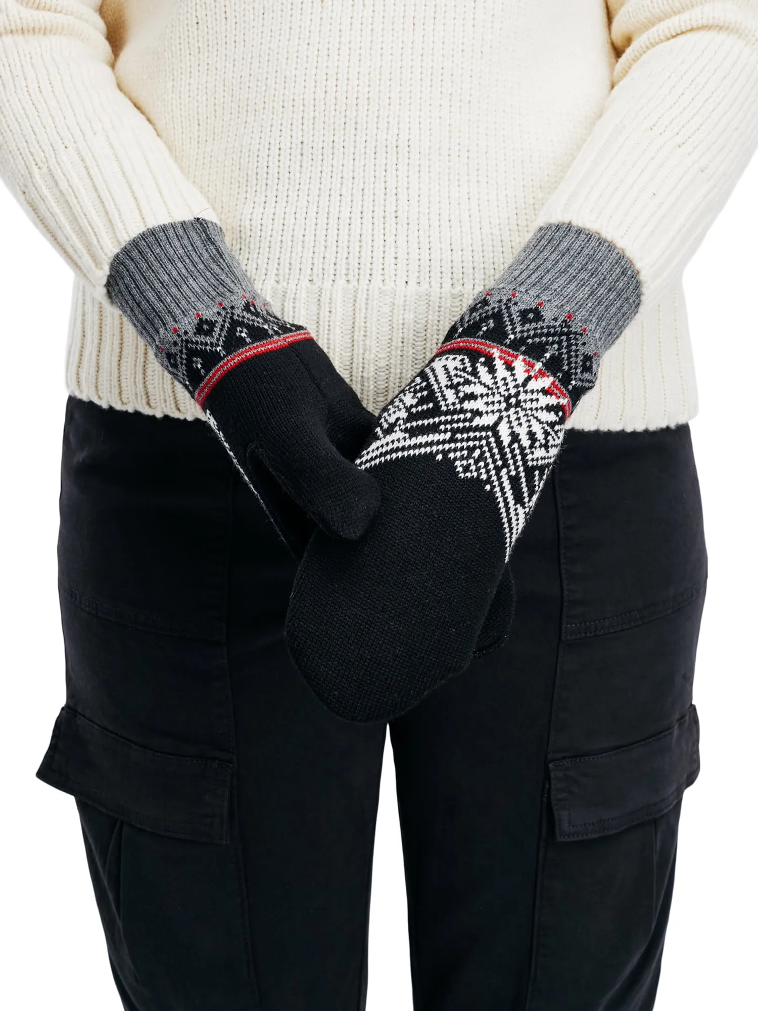 Buy Black Smoke Off-White Mittens in Merino Wool from Dale of Norway