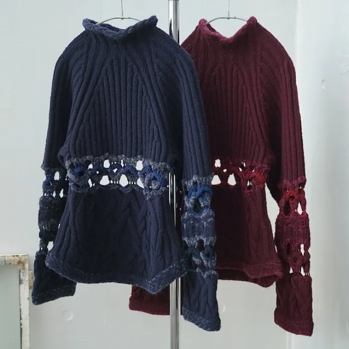 Wool Nylon Rib Long Sleeves Sweater by Mame kurogouchi