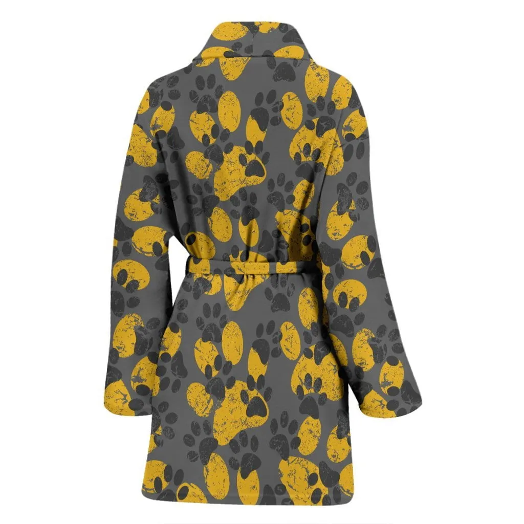 Women's Cat Paw Print Bathrobe