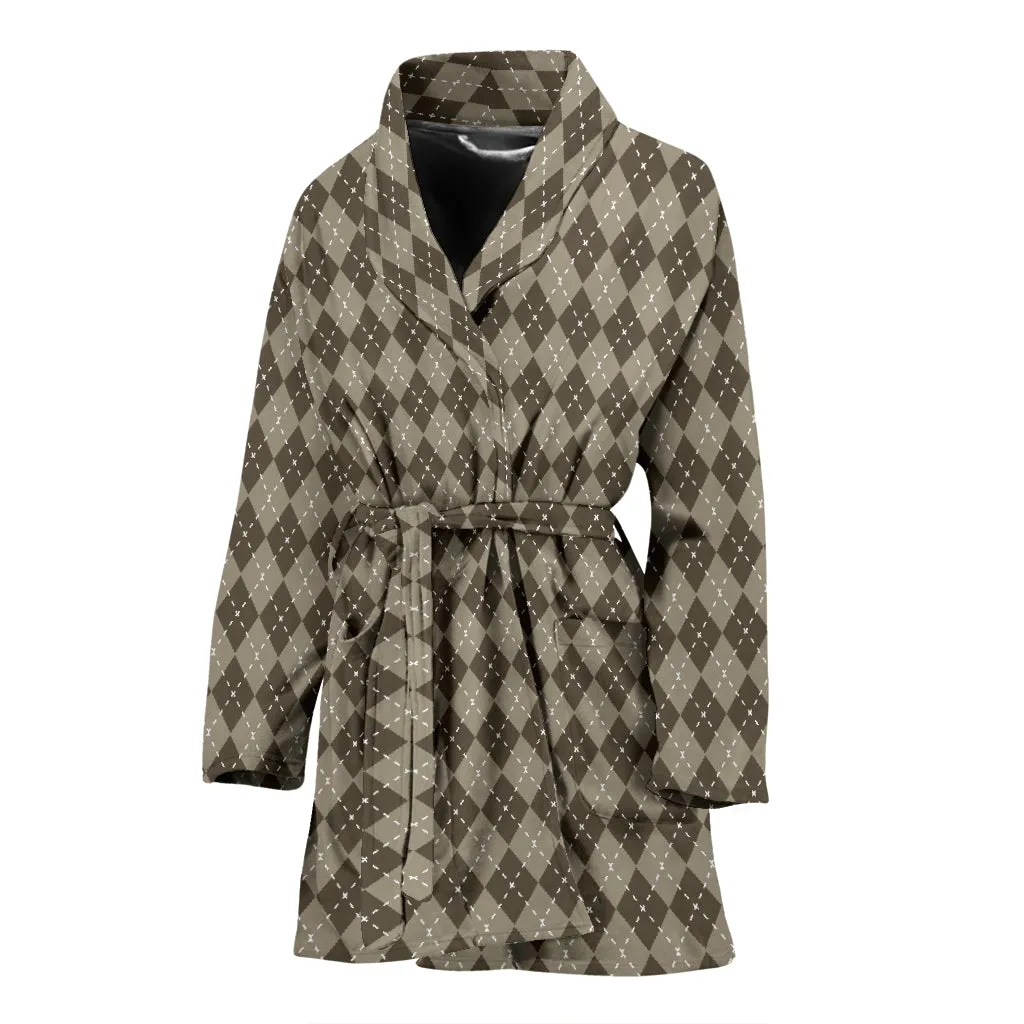 Chocolate Argyle Bathrobe