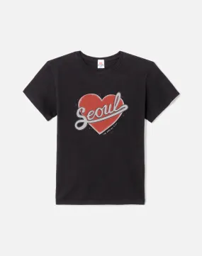 Washed Black Classic Seoul Heart Tee