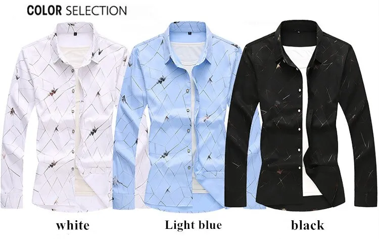 Men's Casual Single Breasted Cotton Print Shirt