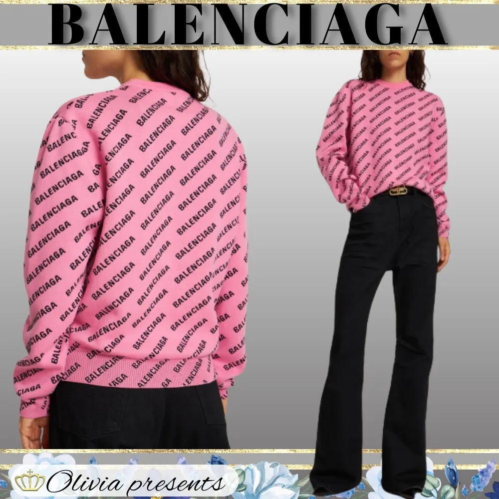 Wool Cotton Crew Neck Office Style Sweater by BALENCIAGA