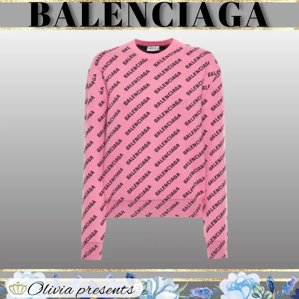 Wool Cotton Crew Neck Office Style Sweater by BALENCIAGA