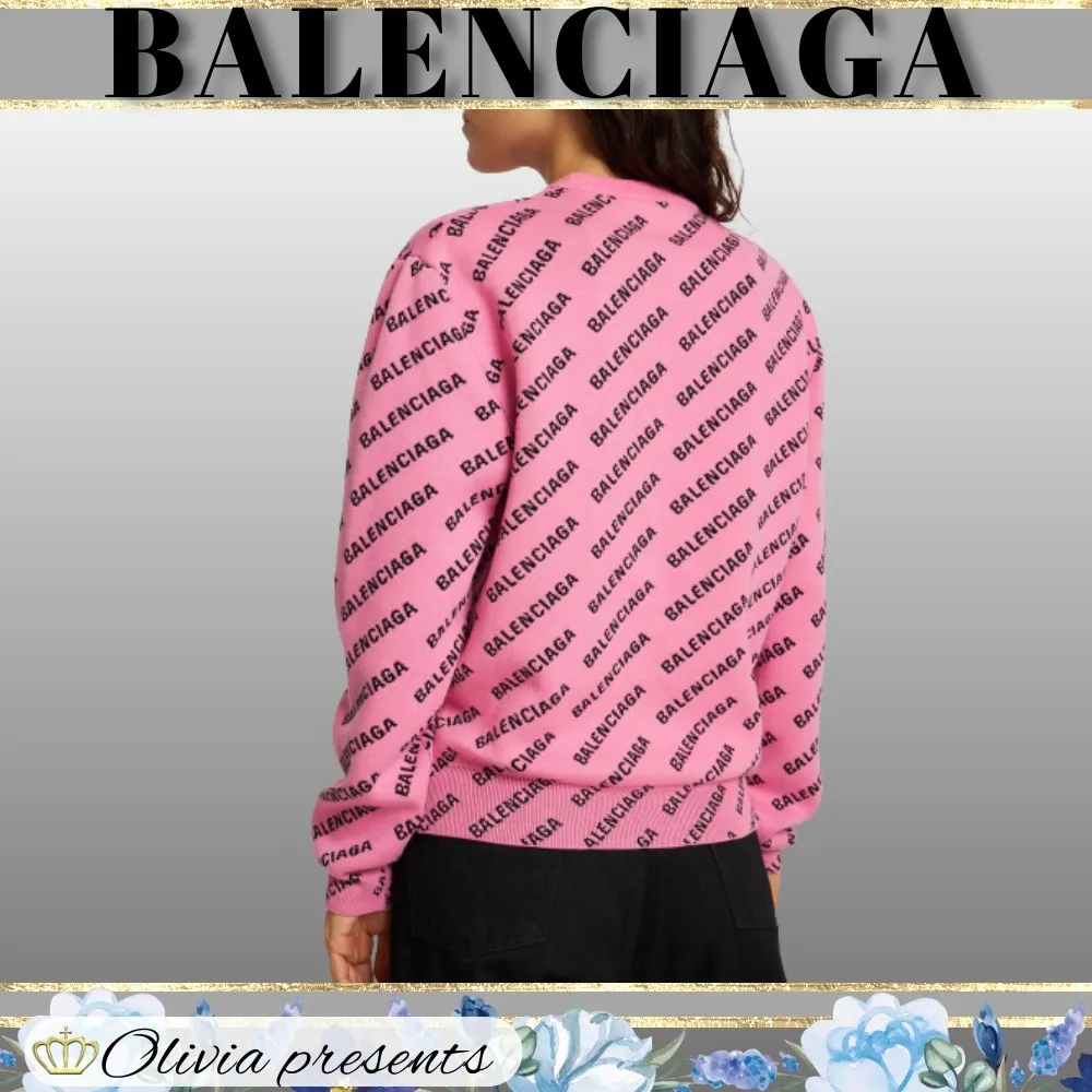 Wool Cotton Crew Neck Office Style Sweater by BALENCIAGA