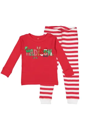 Custom Christmas Pajamas in Red & Green for Kids and Adults