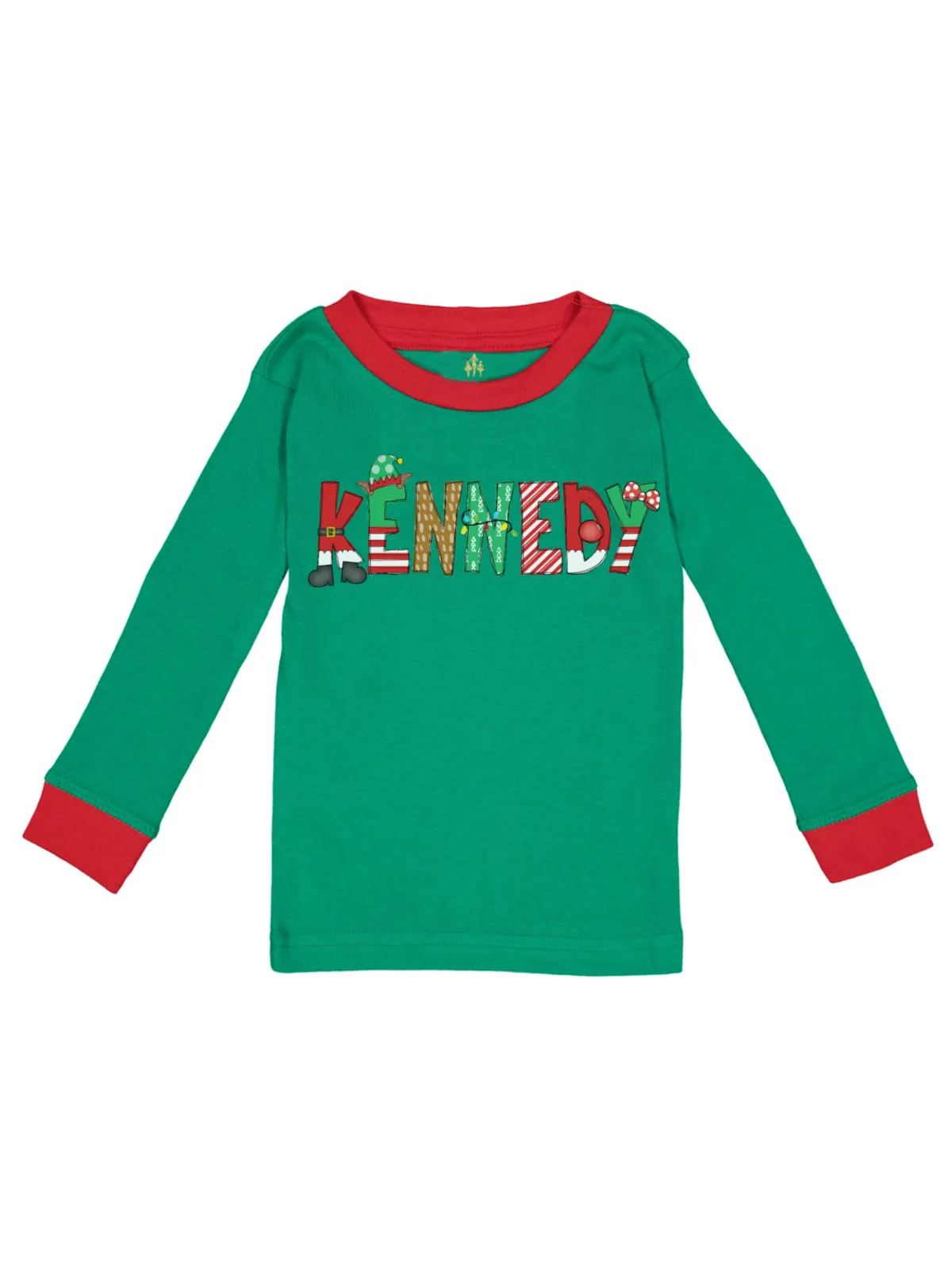 Custom Christmas Pajamas in Red & Green for Kids and Adults