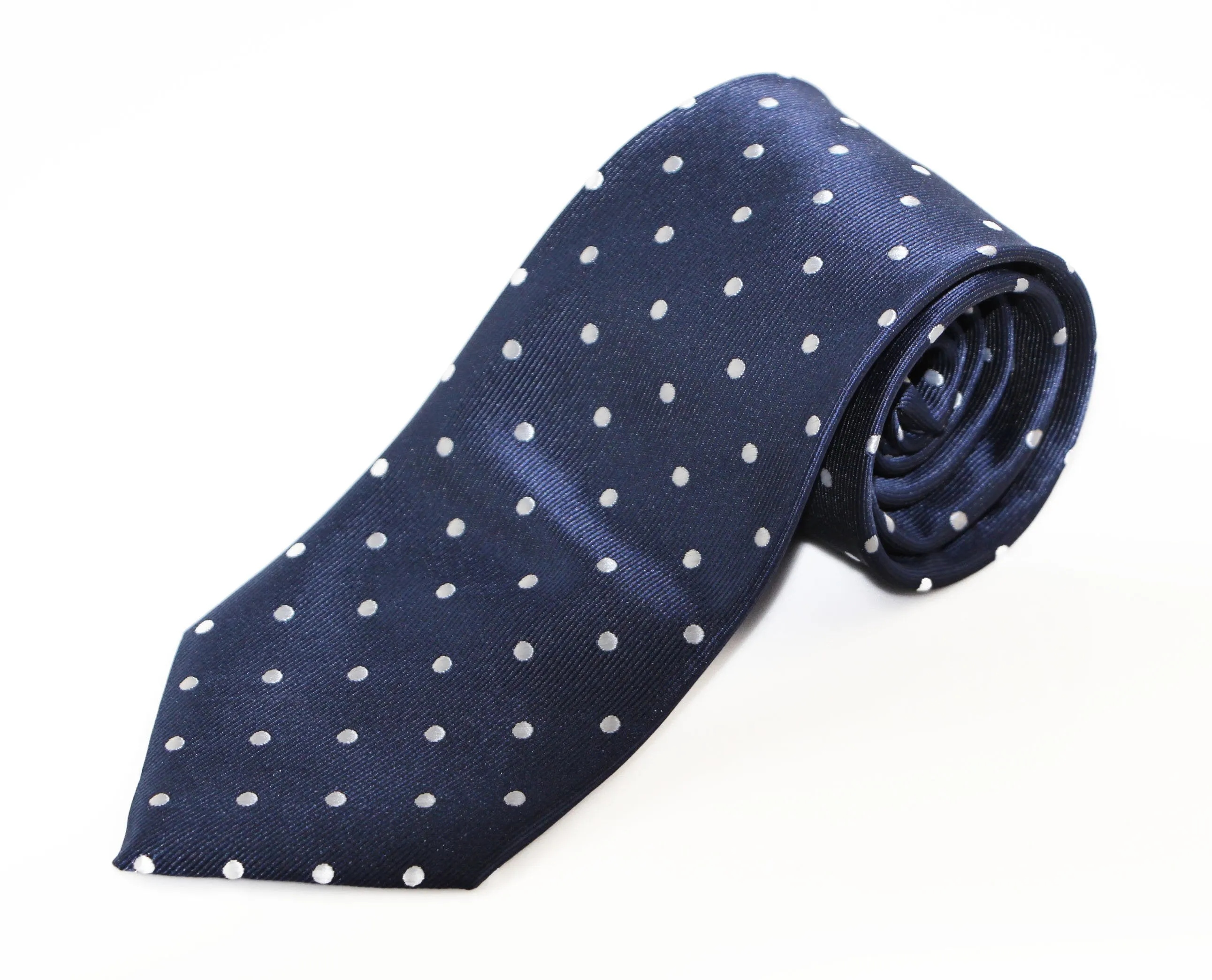 Navy & White Polka Dot Neck Tie;