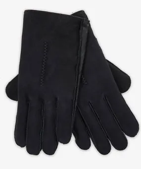 Dents Black Touchscreen Suede Gloves for Men