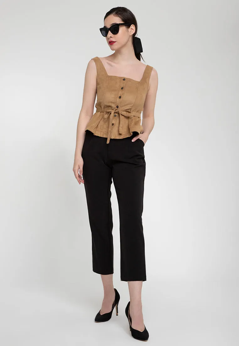 Suede Belted Dori Top