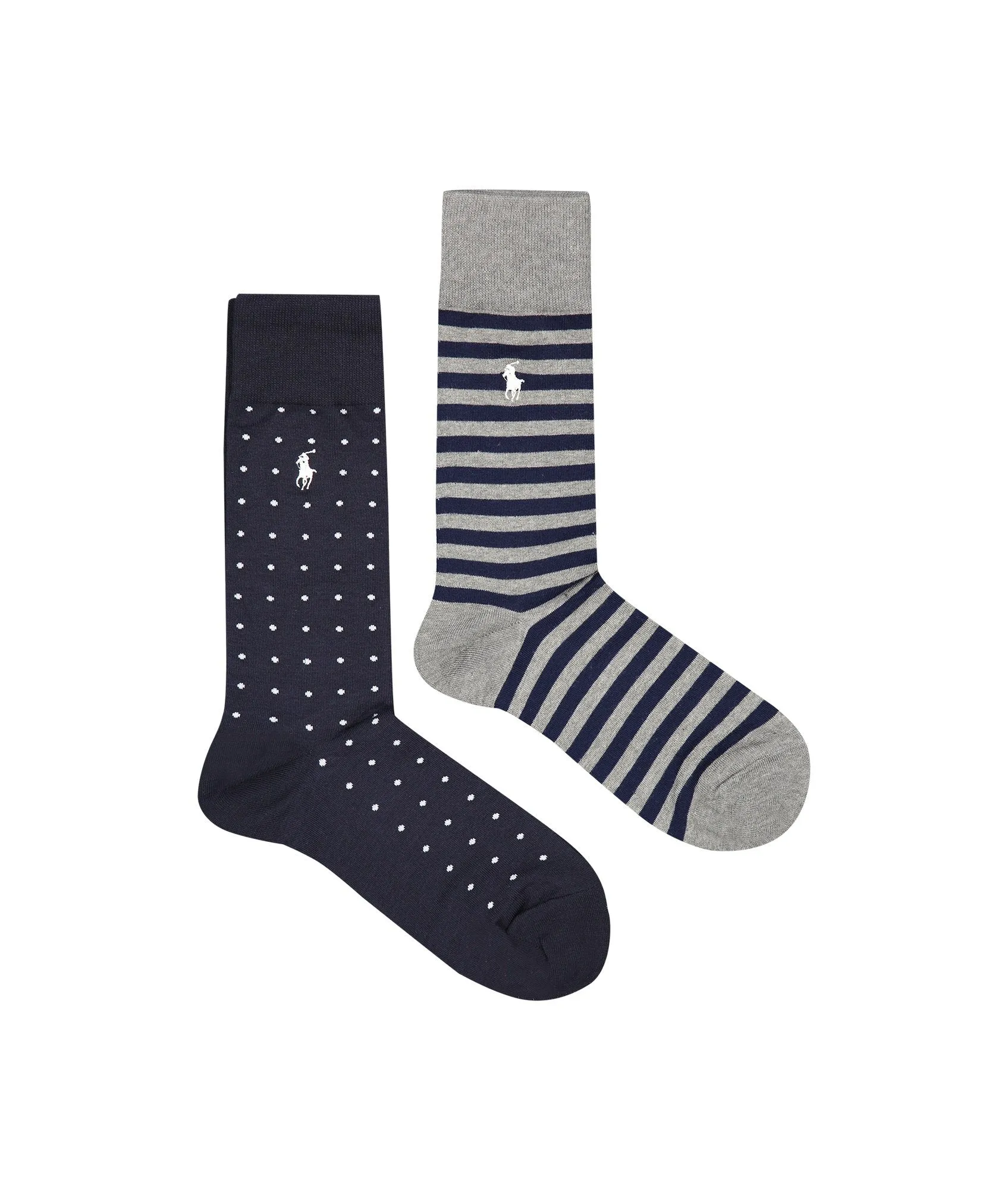 Navy Dot Stripe Socks Two-Pack