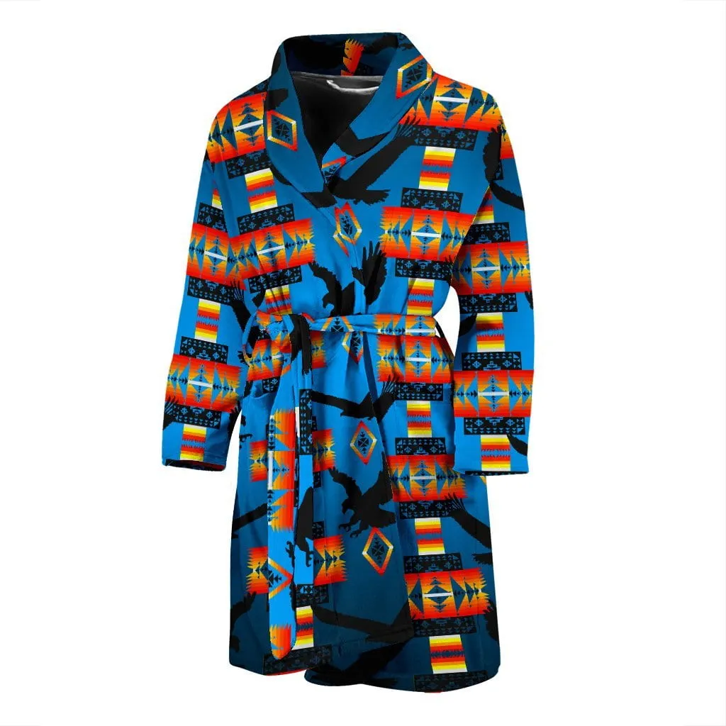 Mens Eagle Turquoise Bathrobe