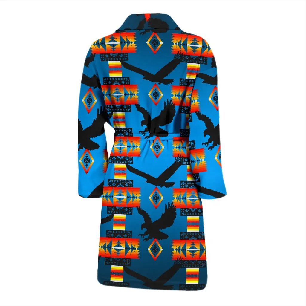 Mens Eagle Turquoise Bathrobe