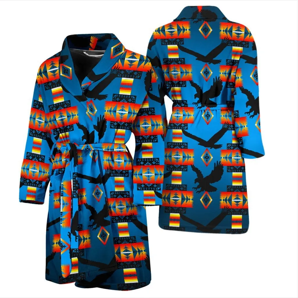 Mens Eagle Turquoise Bathrobe