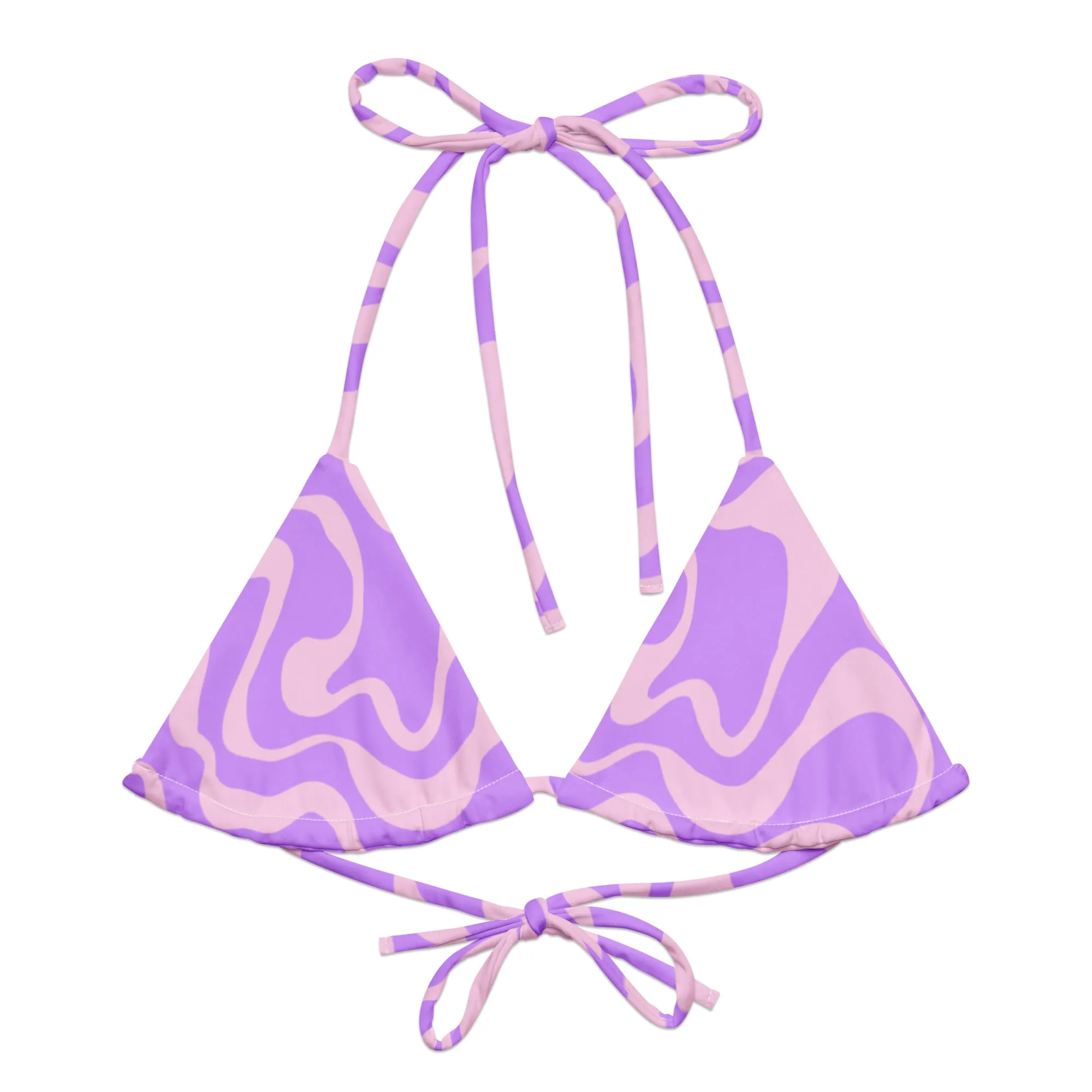 Purple Swirlsa Eco Triangle String Bikini Top