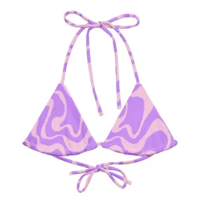 Purple Swirlsa Eco Triangle String Bikini Top