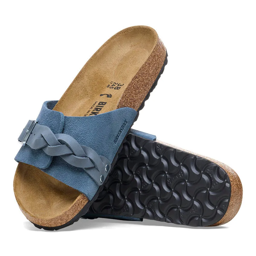 Elemental Blue Oiled Leather and Suede Oita Braided