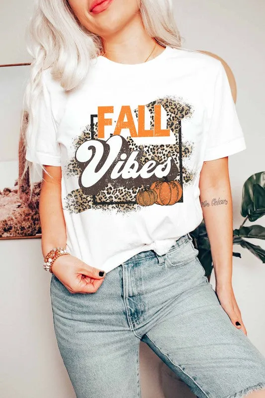 FALL VIBES Leopard Print Pumpkin T-Shirt