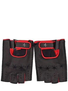 Fingerless Leather Gloves - Ferrari