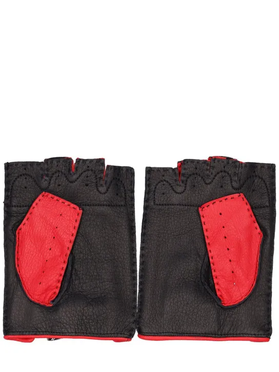 Fingerless Leather Gloves - Ferrari