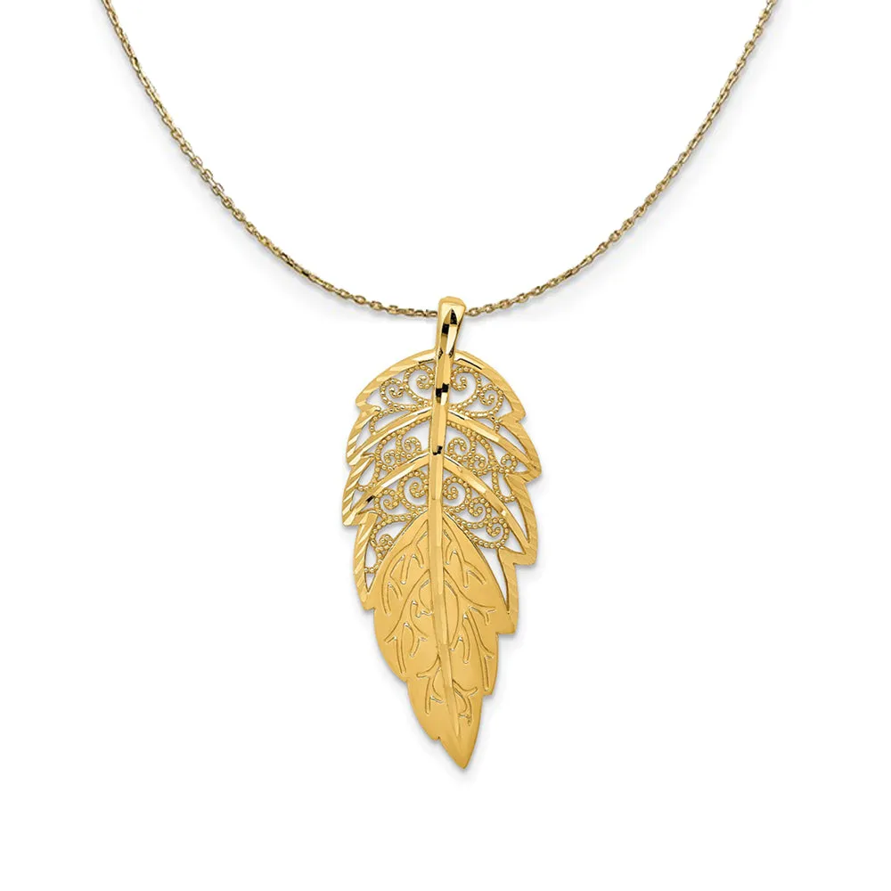 Diamond Cut Leaf Necklace