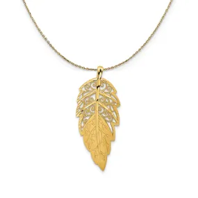 Diamond Cut Leaf Necklace