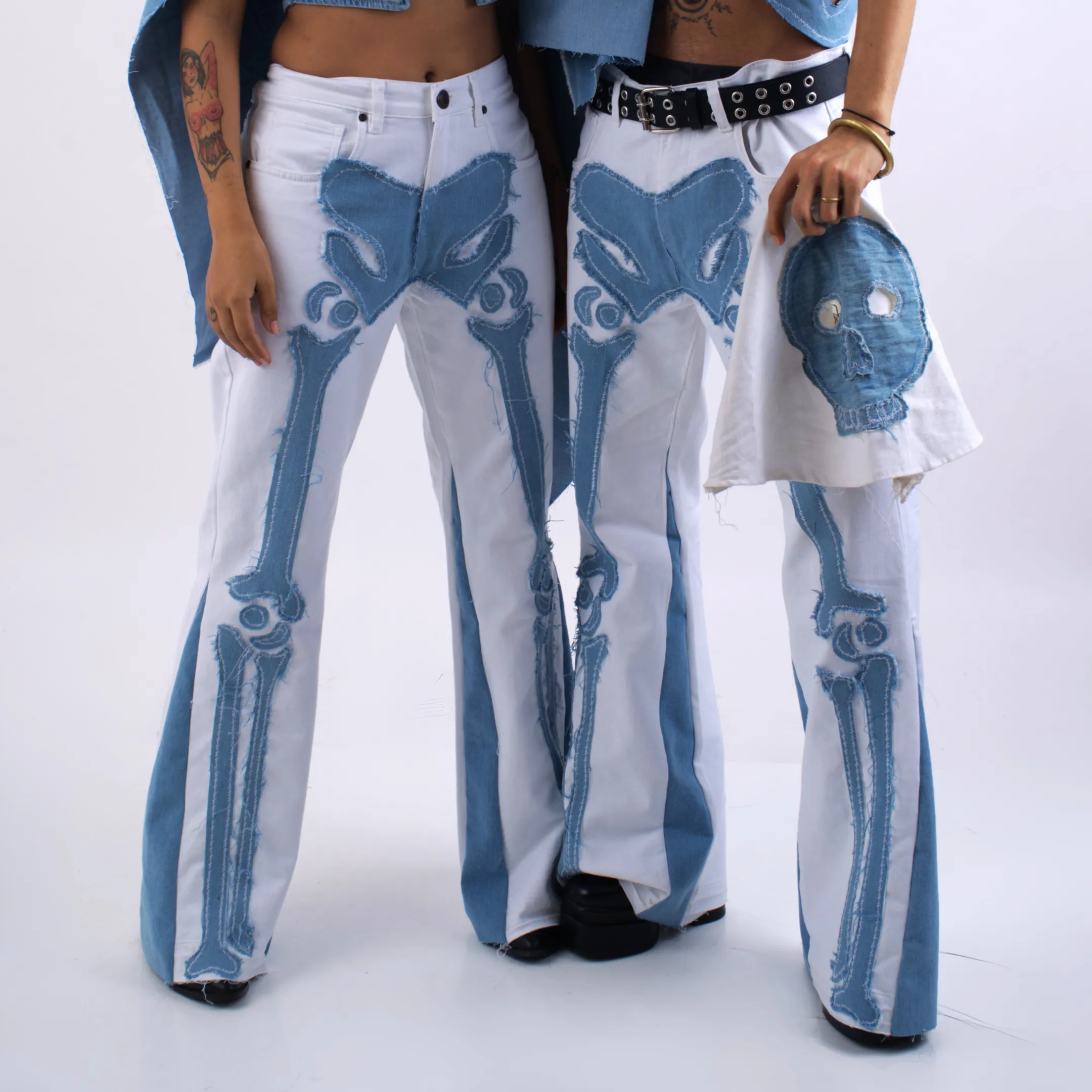 Flared Denim Pants