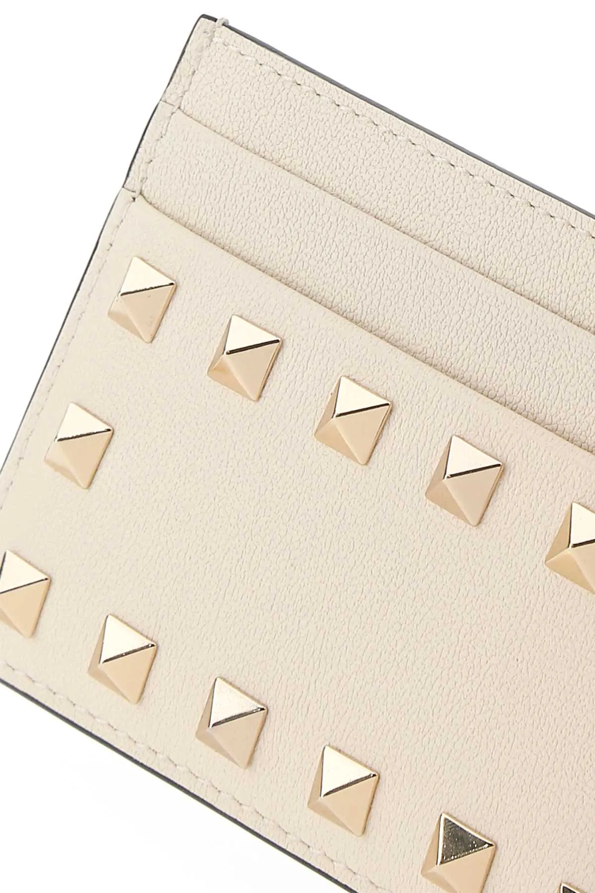 Valentino Garavani Rockstud Logo Detailed Card Holder