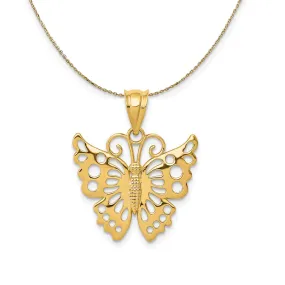 Yellow Gold Cutout Butterfly Necklace