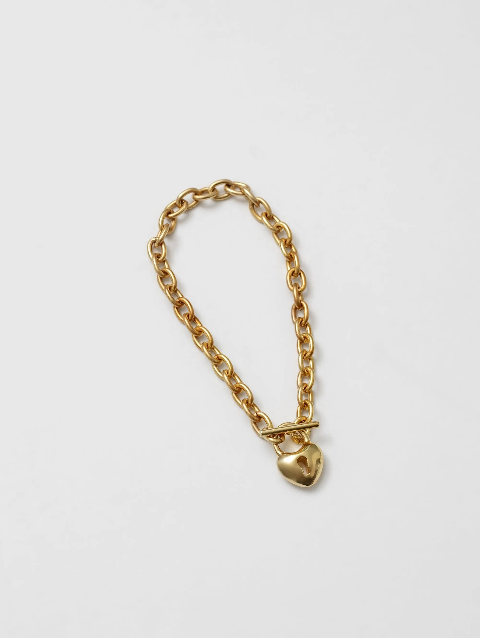 Gold Heart Lock Bracelet