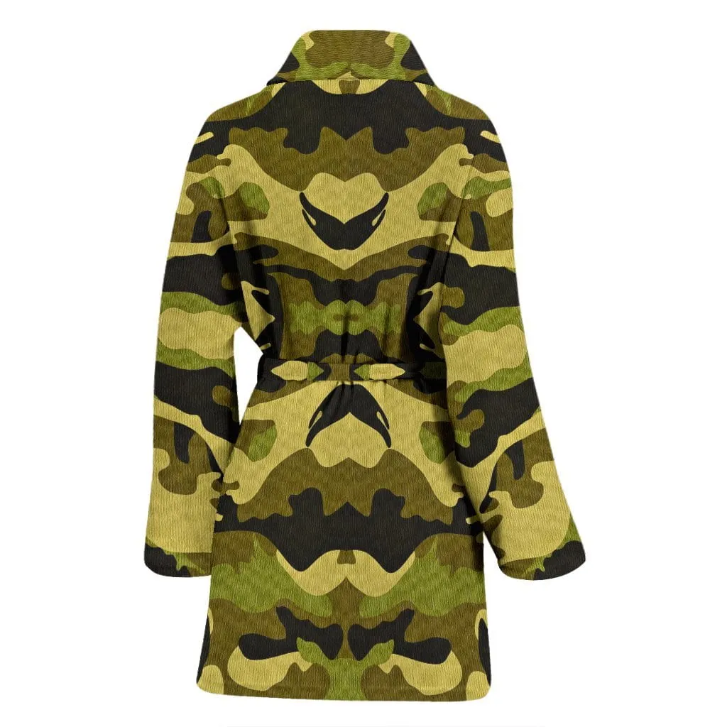 Women's Bath Robe in Green Camouflage