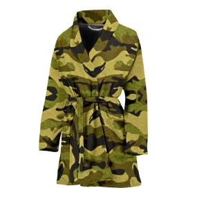 Women's Bath Robe in Green Camouflage