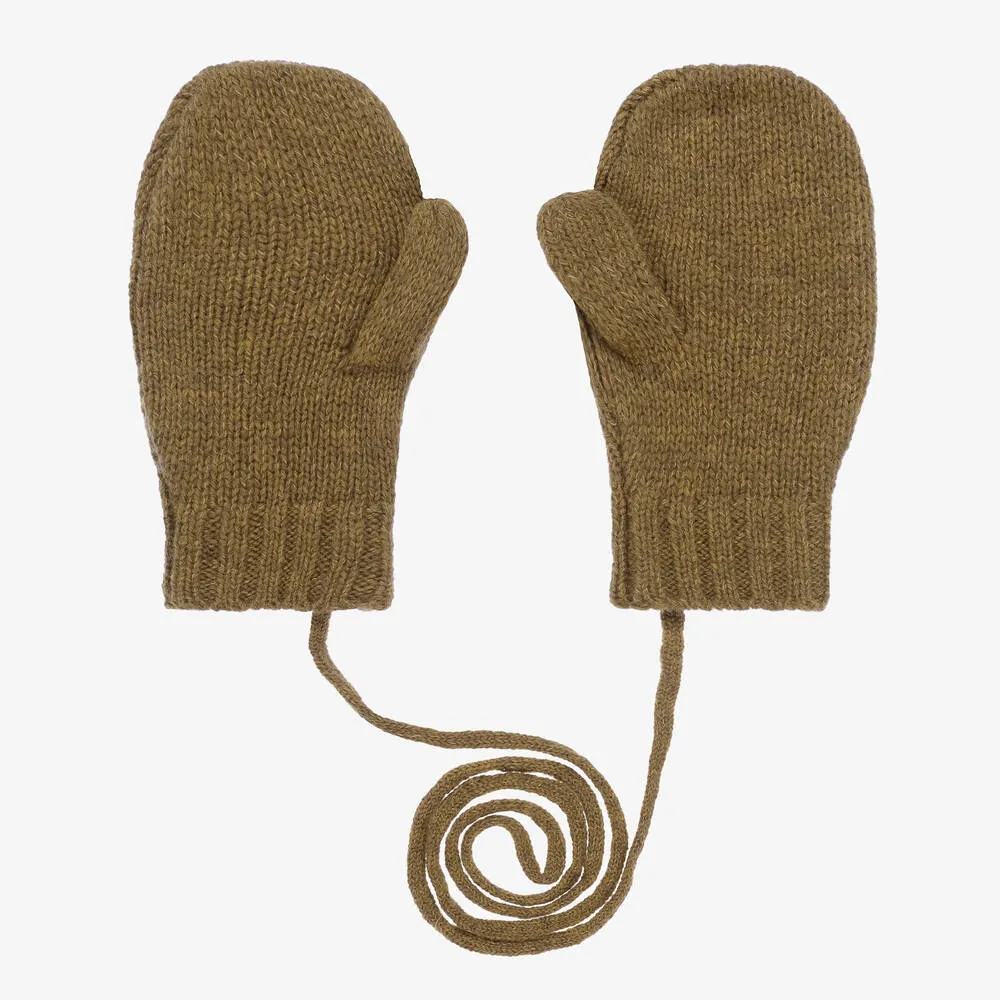 Green Merino Wool Mittens